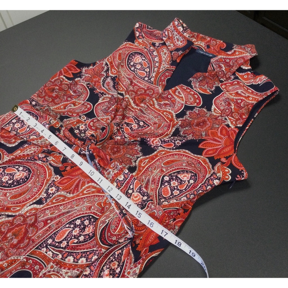 Women's Tommy Hilfiger Dress, Size Large , Red and Navy Paisley - Picture 6 of 11